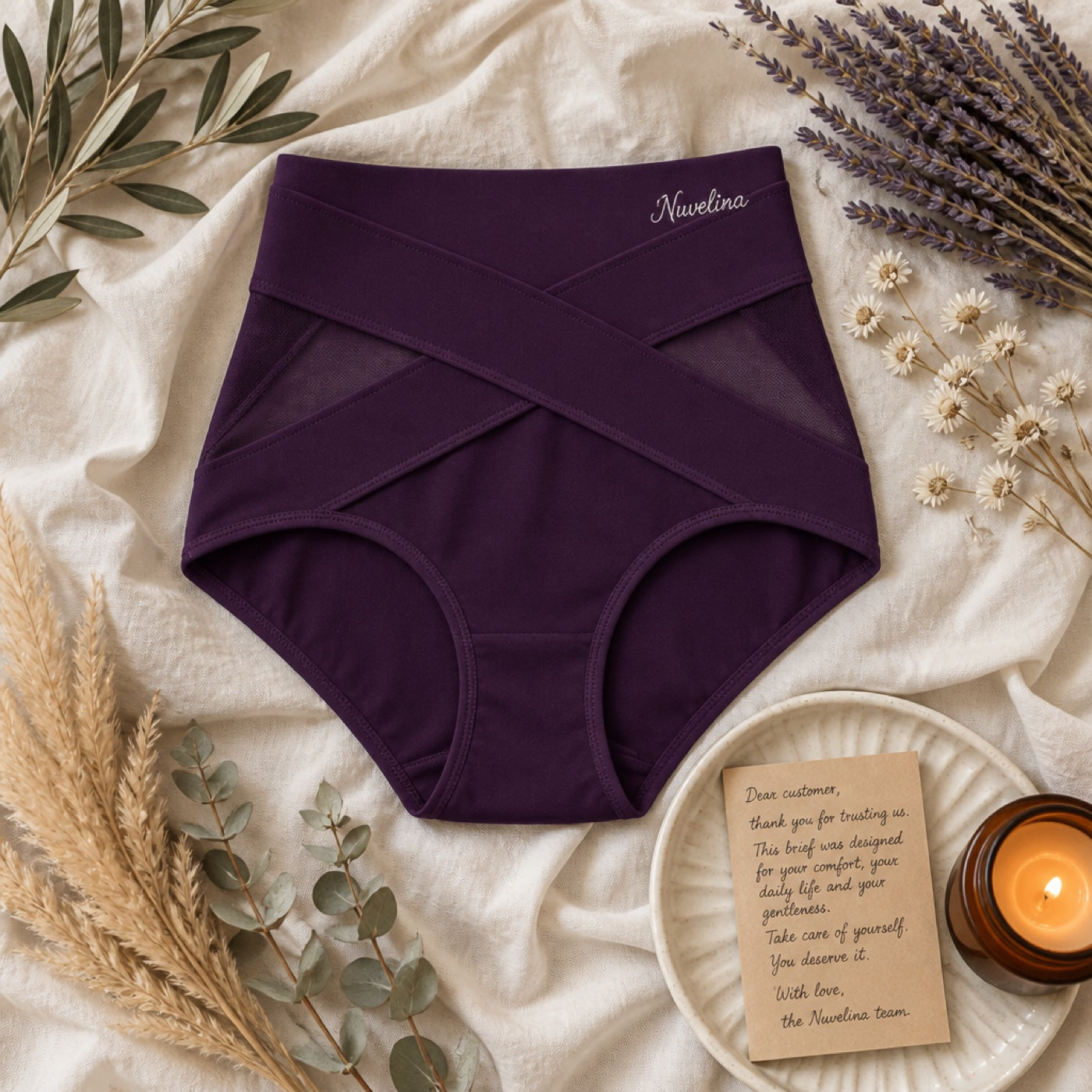 The brief with a handwritten thank-you note